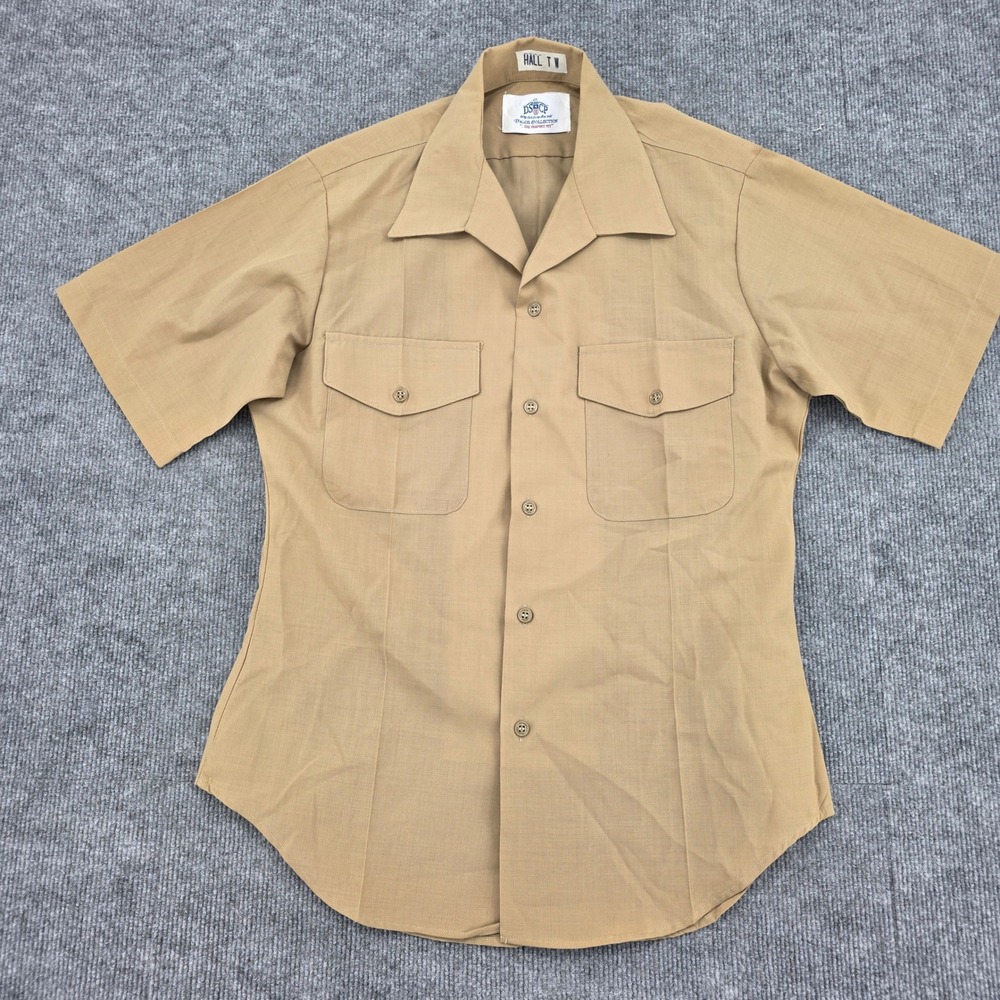 DSCP Valor Collection USMC Khaki Short Sleeve Shirt Poly Wool Tan 2122 Mens L